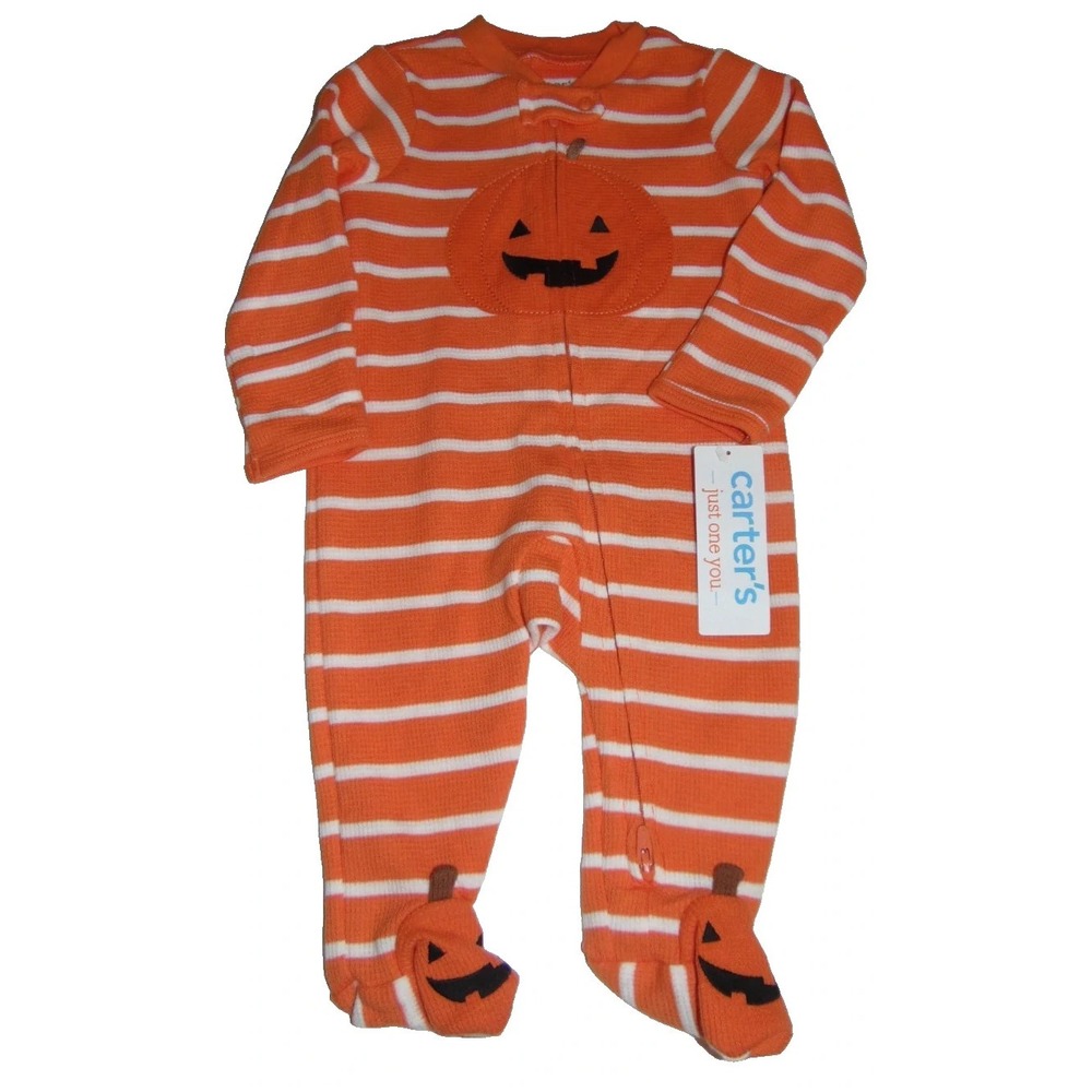 NWT Carter's Striped Pumpkin Footed Romper/Outfit Size 3 Months